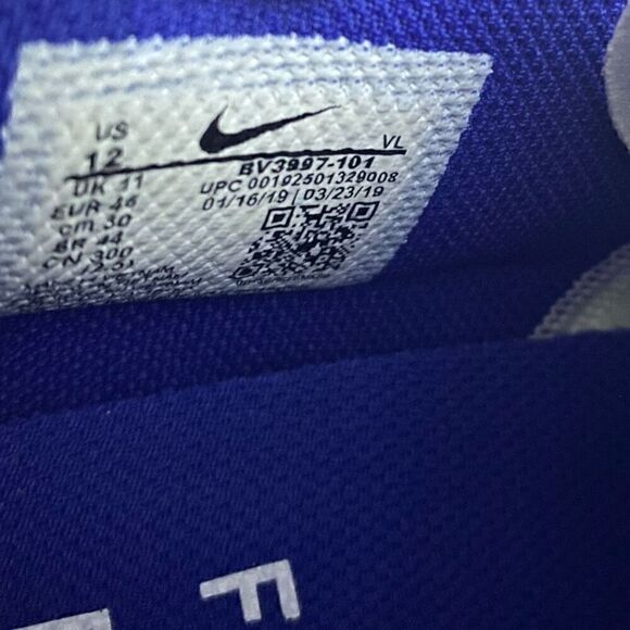 Nike Alpha Menace Turf Low Football Cleats White/Blue BV3997-101 Mens size 12 - Picture 7 of 7